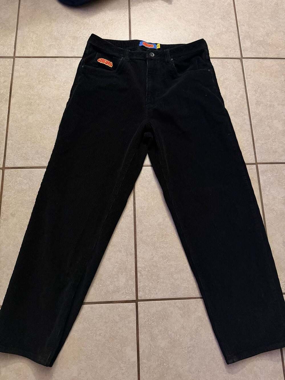 Empyre Black Corduroy Skate Pants Loose Fit Mens Size 32